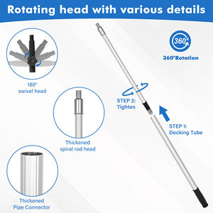 הגעה חדשה 3-15 רגל ניקוי מוט ניקוי עבור מאוורר טוויסט מנעול אלומיניום מוט טלסקופי - Product Image 3