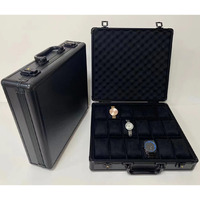 Boîte à montres pour 24 montres, présentoir pour collectionneurs, boîte de rangement, mallette en aluminium, boîte à montres