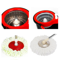 Ensemble de serpillière magique rotative à 360° pour le nettoyage des sols de la cuisine, avec un balai en microfibre, un manche torsadé en acier inoxydable et un seau avec essoreur