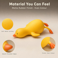 Jouet Canard Moelleux en Caoutchouc Souple, Jouet Anti-Stress à Presser, Jouet de Bureau Fidget, Cadeau Nouveauté pour Enfants et Adultes