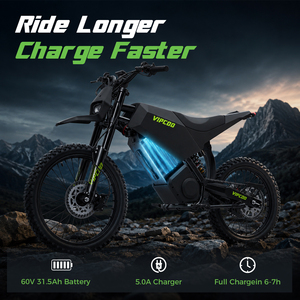 Moto tout-terrain Vipcoo, moto de cross haute puissance, moto à deux roues, moto électrique - Product Image 3
