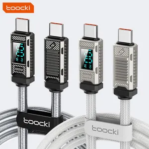 Toocki technology guter preis usb-kabel typ c zu usb c 100 w 5 a digitales display schnelles ladekabel für handy
