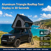 Tente de toit triangulaire en aluminium Zentopia à coque rigide pour 2 personnes, ouverture rapide en 30 secondes, imperméable, échelle télescopique, SUV 4x4, camping, OEM