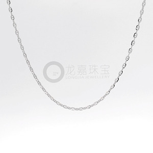 Adjustable Shiny White Pt950 Fine <b>Link</b> <b>Cable</b> Necklace For Daily Occasion Minimalist Platinum Jewelry - Product Image 4