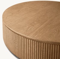 Moderner Design-Wohnzimmertisch Aus Massivholz, Hochwertiger Luxus-Runder Couchtisch