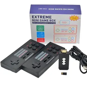 Konsol Video Game HD 4K U Box Retro, Konsol Game Nirkabel Ganda dengan 818 Game Retro Bawaan, Konsol Game 4K untuk NES