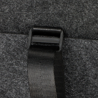 Bolso de mano de fieltro reciclado ecológico color carbón con correa de webbing, venta al por mayor, logotipo personalizado, compra directa de fábrica, bolso de hombro