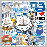 50PCS haute qualité dessin animé paysage extérieur amusant grèce autocollants, étuis de téléphone de vélo, autocollants de décoration pour ordinateur portable