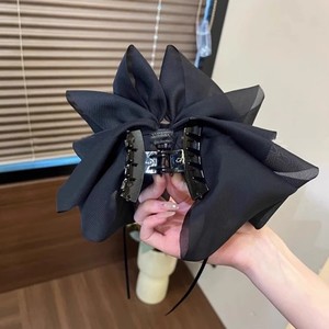 French Style Elegant <b>Bow</b> Hair <b>Clip</b> Satin Ribbon Shark Claw Bridal Party Hair Accessories Colorful Wedding & Prom for Women - Product Image 6