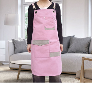 Tablier <span class=keywords><strong>de</strong></span> manucure rose, tenue <span class=keywords><strong>de</strong></span> travail tendance, design élégant pour salons <span class=keywords><strong>de</strong></span> beauté, boulangeries et salons <span class=keywords><strong>de</strong></span> <span class=keywords><strong>thé</strong></span>, logo personnalisable. - Product Image 2
