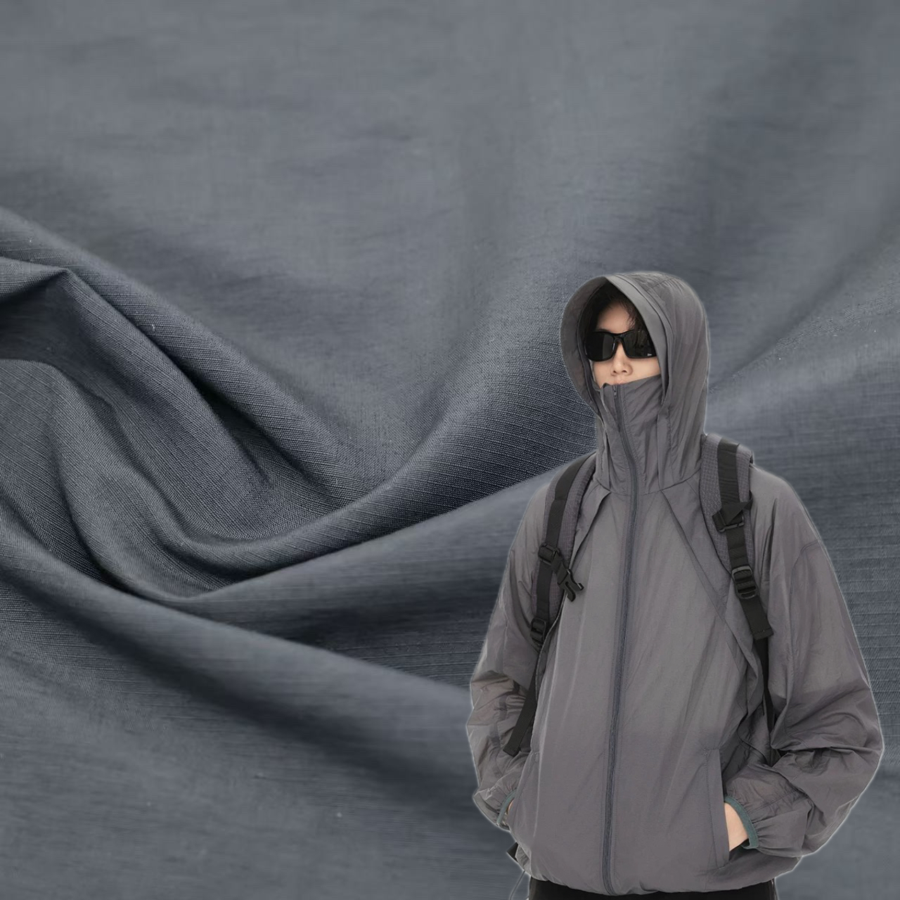 New Design Full Dull 0.1mm Plaid Nylon Taslan Waterproof Fabric for Outdoor Functional Jackets Backpacks