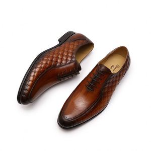 Chaussures de travail formelles en cuir véritable Oxford décontractées d'hiver pour hommes, style italien - Product Image 1
