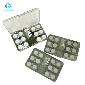신상품 단색 클리어 콘택트 렌즈 케이스 6 쌍의 콘택트 렌즈 고품질 상자 맞춤형 로고