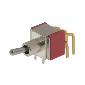 Original Supplier 2M1-DP1-T2-B4-<strong>M6RE</strong> Standard Round Toggle Switch DPDT On-On Through Hole Right Angle 2M1DP1T2B4M6RE PC Pin - Product Image 1