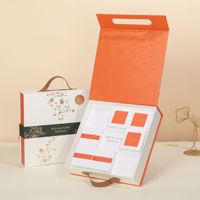 2022 nouveau Design luxe Mooncake désert Cookie nourriture boîte-cadeau en gros sac en papier personnalisé avec poignée ruban impression en relief