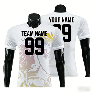 Maillot de football <span class=keywords><strong>américain</strong></span> unisexe de haute qualité pour adulte, manches courtes, imprimé, taille XL, découpe automatisée, respirant, vêtements de sport personnalisés - Product Image 1