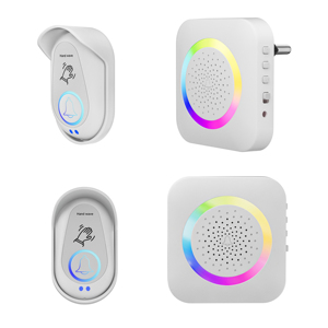 <span class=keywords><strong>Timbre</strong></span> Inalámbrico Inteligente con Anillo <span class=keywords><strong>de</strong></span> Luz RGB, Sensor <span class=keywords><strong>de</strong></span> Movimiento por Ondas, Sin Contacto, con Luz Nocturna para el Hogar - Product Image 2