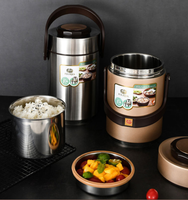 Conteneur isotherme empilable en acier inoxydable à 3 couches de 67 oz pour aliments chauds et soupes, avec couvercle en PP sans BPA et sac à lunch
