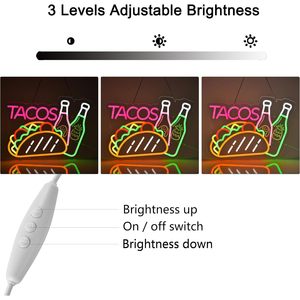 Taco drink neon LED <b>sign</b> restaurant shop decoration light indoor hanging indicator light ambient light luminous <b>sign</b> 5V 12V - Product Image 2