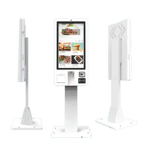 Oem Odm 32 Inch Pos Solution Self Service Payment Kiosk Cash Acceptor Kiosque Auto Checkout Self Ordering For Restaurant Cinema