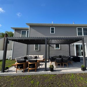 Pérgola con Recubrimiento de Polvo de Aluminio con Techo Ajustable, Gazebo de 3x4m de Grado Comercial para Patio y Balcón - Product Image 4