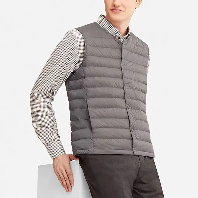 Ngoài trời Mens siêu nhẹ mùa đông xuống Packable vest áo khoác không tay cho bé trai