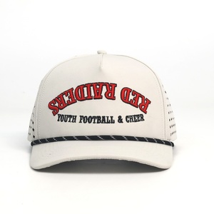 Casquette de camionneur personnalisée imperméable à 5 panneaux, perforations découpées au <span class=keywords><strong>laser</strong></span>, logo brodé en 3D, performance personnalisée, golf, 100% polyester - Product Image 3