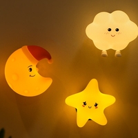 Nouvelle Lampe en Silicone Créative Mini Lune Étoile Nuage pour Chambre à Coucher - Lampe de Chevet Mignonne à Activation Tactile avec Fonction de Recharge USB
