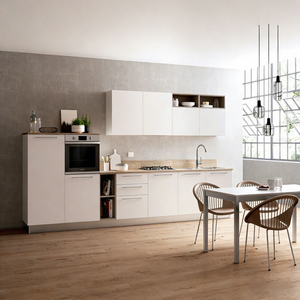 BALOM Set di Mobili da Cucina Ecologici Completamente Bianchi, Armadi da Cucina Personalizzati Stile Aperto con Lavello per Soggiorno - Product Image 1