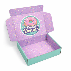 Boîtes d'emballage alimentaire pour beignets en carton ondulé B/E, option auto-scellante, fabricant de boîtes d'expédition - Product Image 4