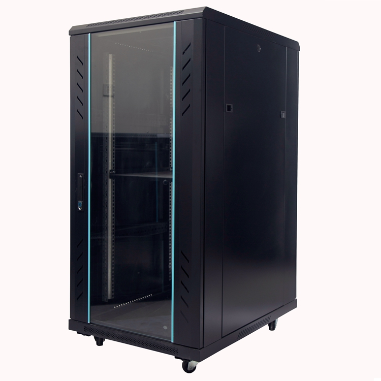 18U Network Rack Mount Server Chassis Rack Made in China 19 Inch Toughened Glass Door for Network Cabinet ISO9001:2000 1000mm