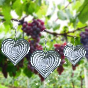 Aangepaste Hoge Kwaliteit Custom Roterende Metalen Roestvrij Staal <span class=keywords><strong>Wind</strong></span> <span class=keywords><strong>Spinner</strong></span> Voor Tuin Decor Zilver Hart - Product Image 3