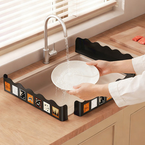 Kitchen Sink Splash Guard Plastic Waterproof Partition Strip Rustic Design Countertop Protector - Product Image 2