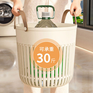 <b>Laundry</b> <b>Basket</b> Round Plastic Clothes Organizer Durable With Handles For Washing And Storage Various Sizes - Product Image 2