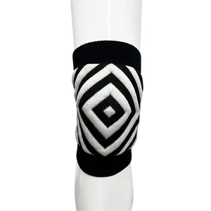 흑백 짧은 디자인 기하학적 패턴 두꺼운 무릎 보호 무릎 패드 운동