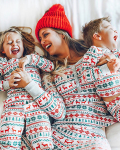 Atacado 2026 Novo Conjunto de Pijama Personalizado de Inverno para Mulheres, Homens, Família, Casais, Pijamas de Algodão para Mãe e Filhos, Pijamas de Natal - Product Image 2