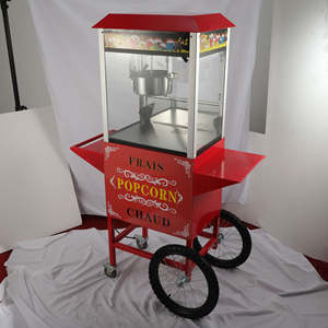 Nouveau <span class=keywords><strong>prix</strong></span> d'usine, machine à popcorn électrique automatique en acier inoxydable, chariot de vente ambulante, haute productivité, 1400W - Product Image 1