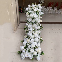 Grand Arrangement de Fleurs Artificielles Blanches Longue Fausse Rose Centre de Table Mariages Fêtes d'Anniversaire Salle à Manger Décor Élégant