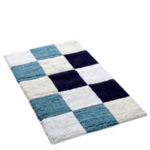 Tapis de bain design d'échecs en gros de luxe plus doux Tapis de bain design à séchage rapide en coton avec techniques faites à la machine pour salles de bain - Product Image 1