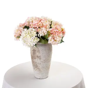 Flores artificiales de L-062 para decoración del hogar, flores falsas de boda, Hortensia de imitación blanca