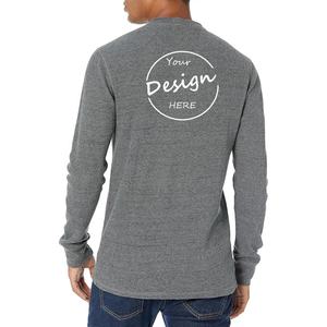 Camiseta de punto gofrado OEM con botones, logotipo personalizado, color sólido, manga larga, ajuste regular, para hombre - Product Image 6