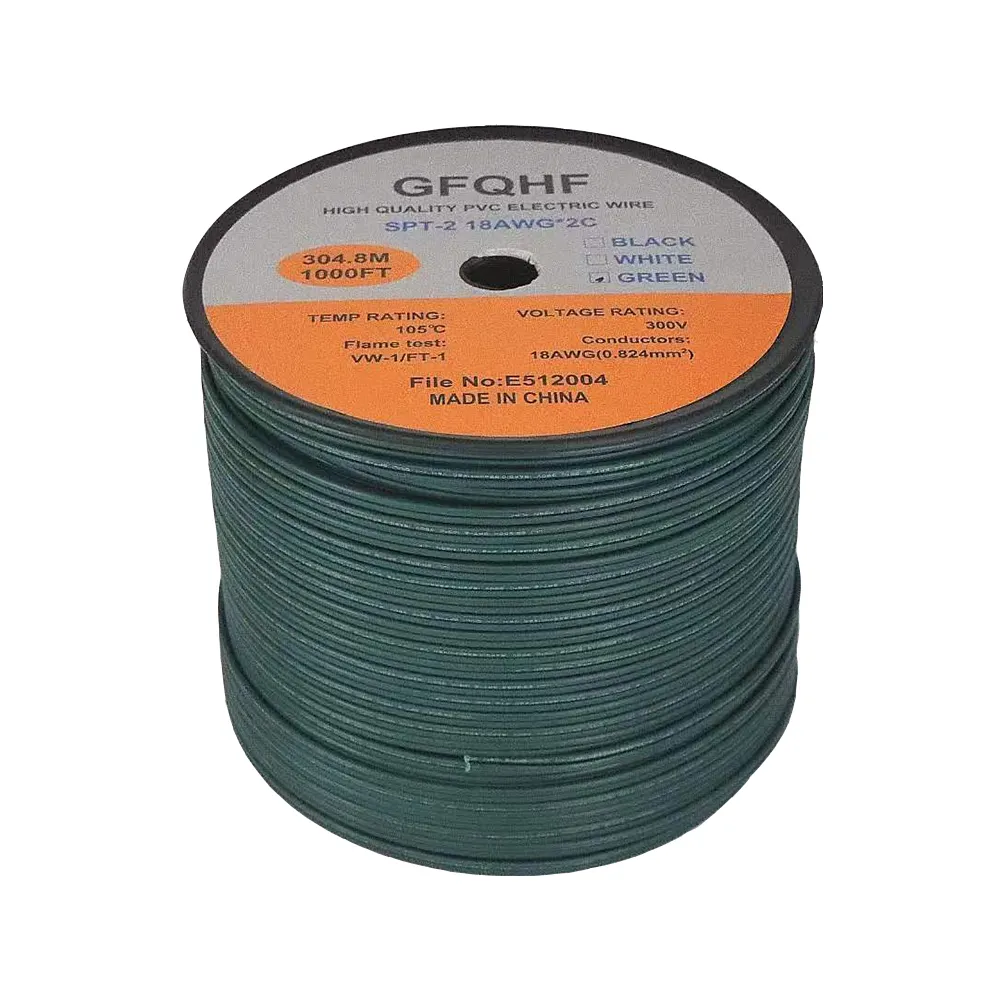 UL 18AWG SPT-1 провод SPT-1 зеленый 120V