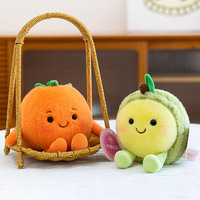 Schattig fruit knuffel, sinaasappel perzik mangosteen durian zacht pluche speelgoed, lief pluche popje verjaardagscadeau groothandel