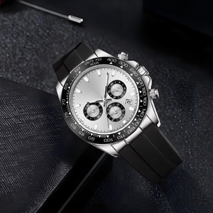 นาฬิกาทหารสำหรับผู้ชาย, นาฬิกาทหารกันน้ำแสดงวันที่วันที่โครโนกราฟกันน้ำสายซิลิโคนสำหรับผู้ชาย - Product Image 3