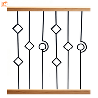 Haute qualité noir mat 1/2 ''* 44'' forme de cercle en fer forgé balcon garde-corps escalier balustre broche pour la Villa intérieure
