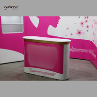 Bannière incurvée en forme de L, présentoir publicitaire lumineux LED de 20 pieds pour chaussures, stand d'exposition pour centre commercial