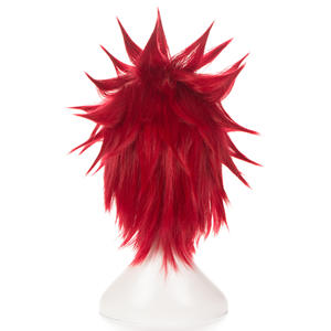 Peluca Corta Roja <span class=keywords><strong>para</strong></span> Hombre, Cabello Sintético, <span class=keywords><strong>Pelucas</strong></span> Masculinas, Accesorio de Anime, <span class=keywords><strong>Pelucas</strong></span> de Cosplay - Product Image 3