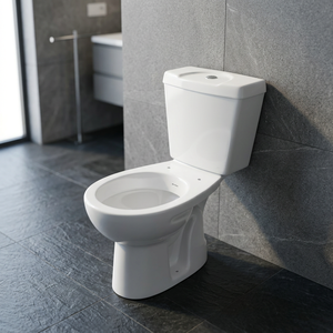 Inodoro de Cerámica de Dos Piezas de Calidad Premium con Sifón Redondo en Forma de S, Accesorios LLC, Tapa de Cisterna - Product Image 2