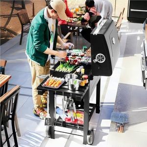 Dual-Purpose Gas & Charcoal Barbecue Stove Large Multi-Functional Carbon Steel Grill - Product Image 2