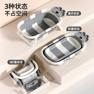 Bañera Plegable Portátil para Bebés, con 3 Posiciones y Asiento, para Recién Nacidos de 0 a 12 Meses, Bañera Multifuncional de Plástico - Product Image 1